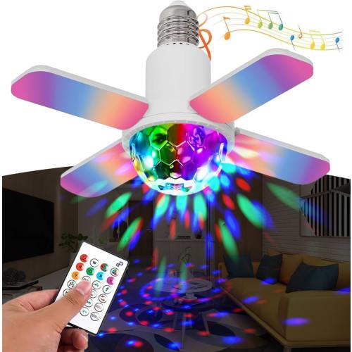 

LETOUR Дзеркальна куля LED Чотирилисник [2-в-1 Сценічне світло + Стельове світло] RGB Диско-світло, Магічна куля, Зміна кольору, Барне світло, Пульт дистанційного керування