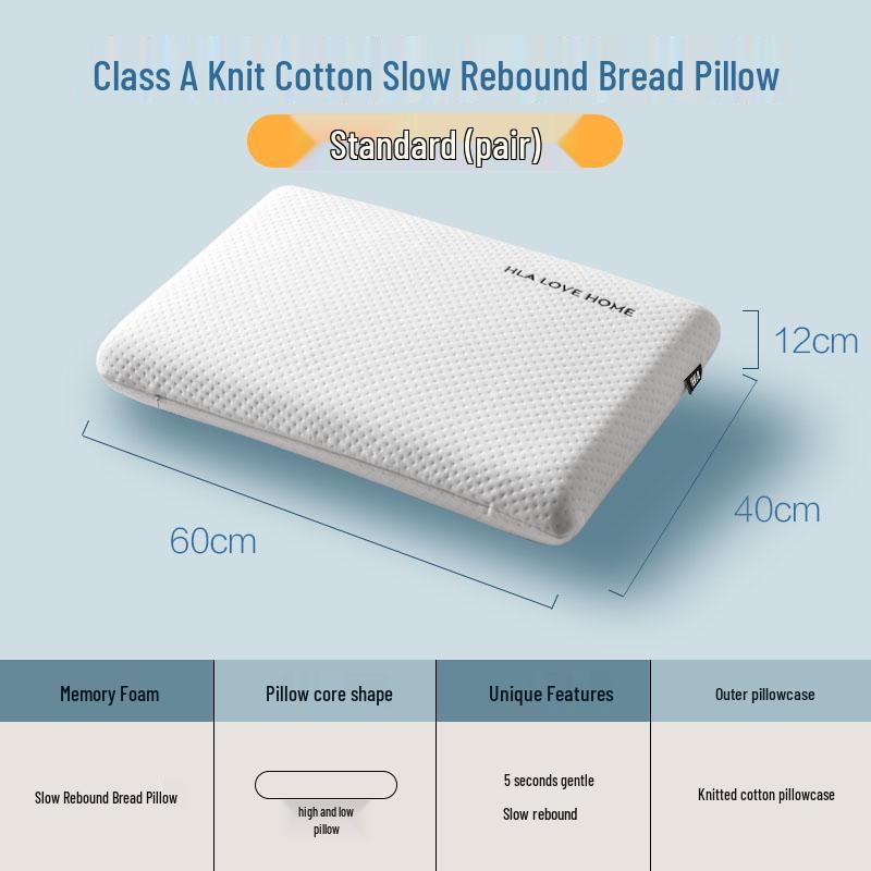 Men's Knitted Memory Foam Pillow Pair - Slow Rebound, Neck Support, Pressure-Free Comfort for Enhanced Sleep