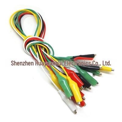 Five-Color Alligator Clip Test Leads - 50cm, 10 Pieces (Large, Medium, Small)