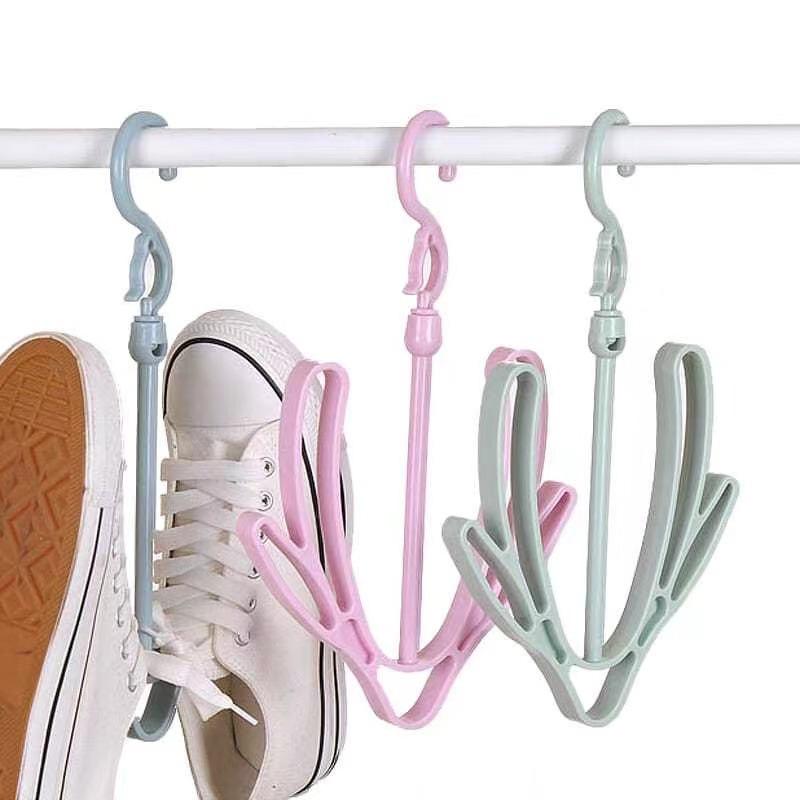 Shoe drying rack creative windproof double hook shoe drying balcony hanging shoes multi-functional hanger hook drying rack storage
