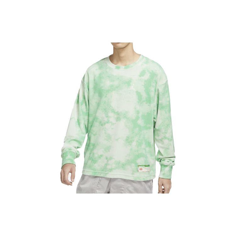 Jordan X J Balvin Collaborative Logo Embroidered Washed Pattern Long Sleeve T-Shirt Men Tops Green DR3103-316