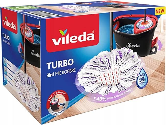 Vileda turbo 3in1 rotary mop with bucket set