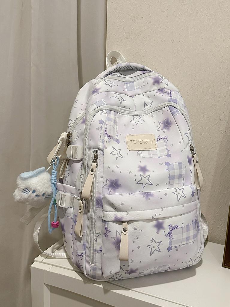 Schoolbag Japanese Ins Rendering Versatile Star Girl Backpack Cute Junior High School Student School Bag Large Capacity Backpack