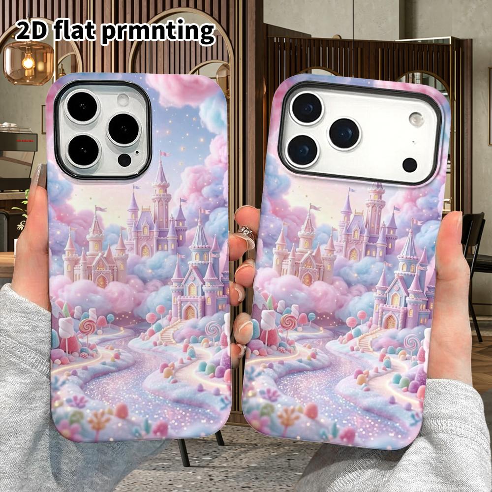 Phone Case: 2D Flat Design Suitable for iPhone 18, 17, 16, 15, 14, 13 Pro Film Protective Case, Couple Style, Candy Castle, Christmas and Halloween Gi