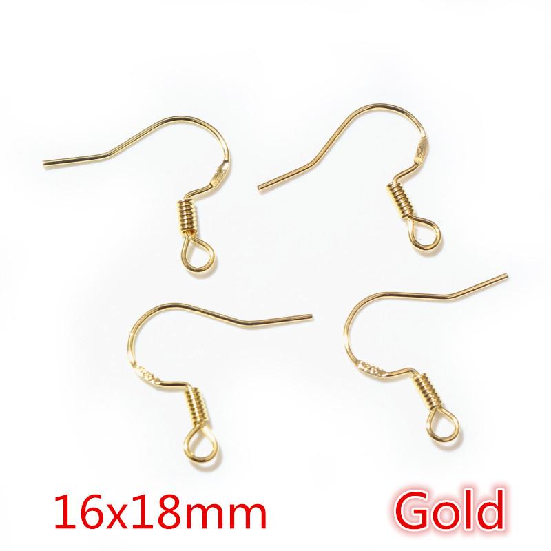50pcs 2-Styles 925 Sterling Silver Plated Gold Rhodium Earrings Hooks Findings for DIY Earring Jewelry Making Accessories 