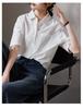 Simple commuting short sleeved shirt for women in 2026 summer, thin, fashionable, loose, versatile, solid color casual shirt