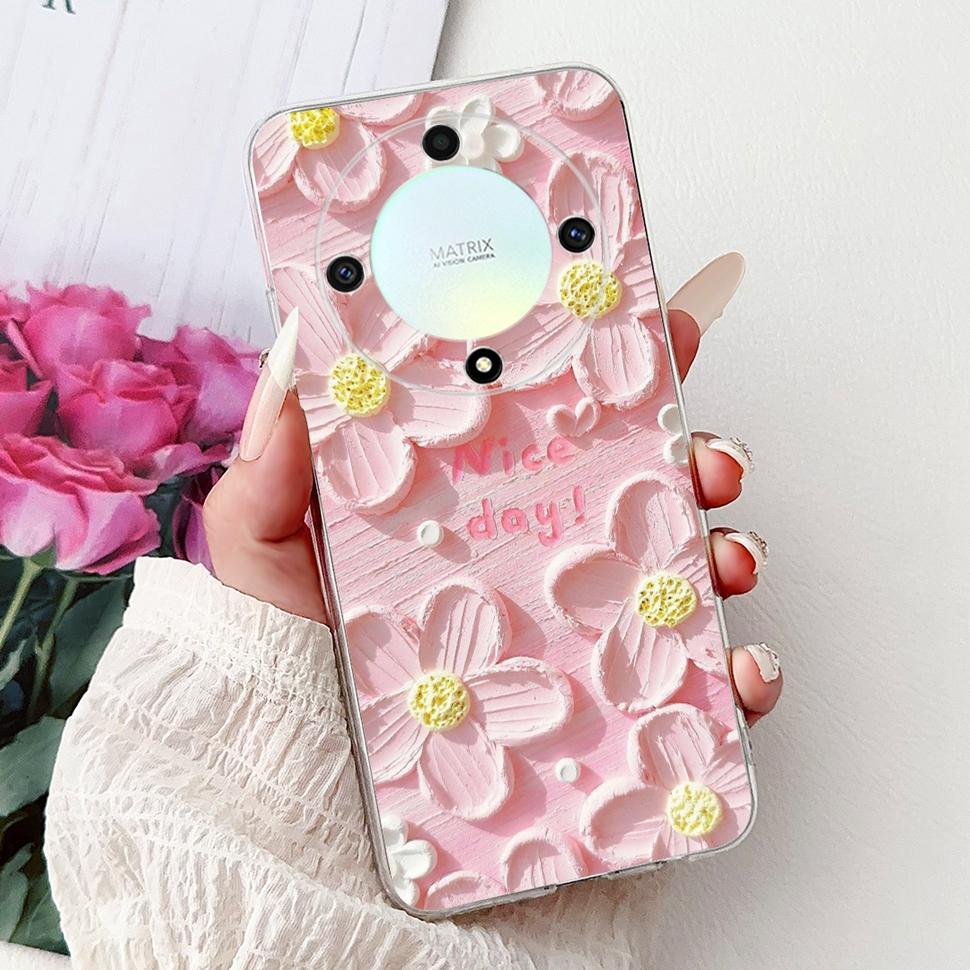 For Honor X9b 5G Case Flowers Butterfly Painted Cover Soft Silicone Casing For Honor X9 X9 b HonorX9b 5G Phone Case