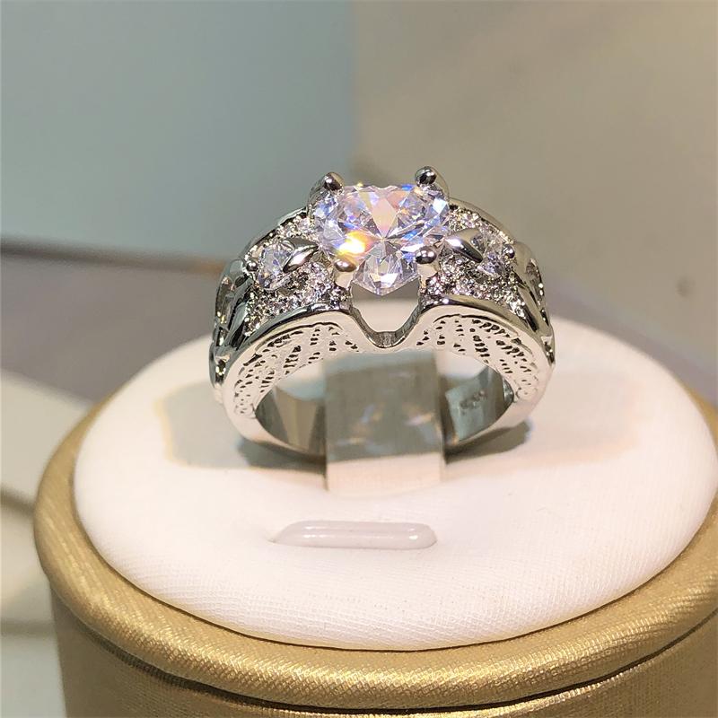 

медь Новая Романтика Кольцо Обещания Слоистые Стразы Валентин Для Женщин Набор Свадебных Колец Роскошные Дизайнерские Украшения 10