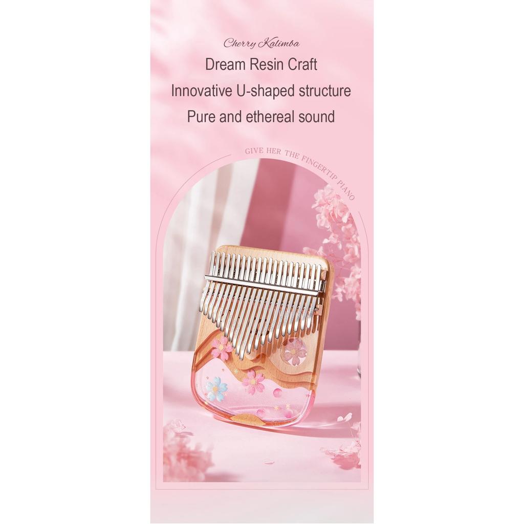 High-end Kalimba 21 Keys Thumb Piano Musical Instrument Professional Kalimba 21 Keys Finger Piano Sakura Kalimba