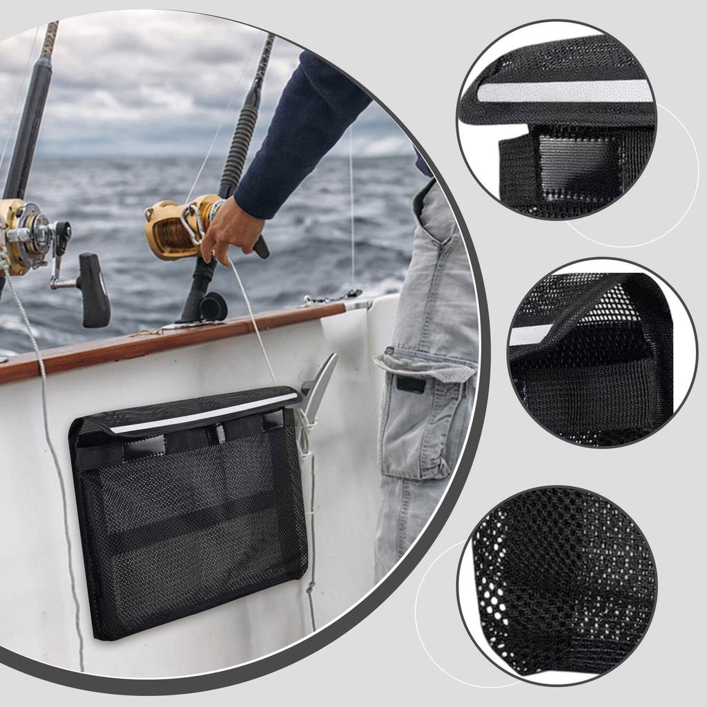 Boat Storage Bag with Lid Mesh Tackle Versatile Pouch Waterproof Lightweight Accessories Holder