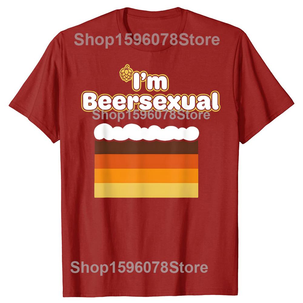 Im Beersexual Amante della Birra Battuta Bere LGBTQ T-shirt Uomo Moda Stampa T-shirt Larga Oversize Streetwear Hip Hop T-shirt Unisex