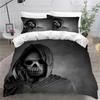 Skull and Beauty Duvet Cover Set Full Size Gothic Sugar Skull Angels and Demons Bedding Set with Pillowcase Twin Double Bed Sets