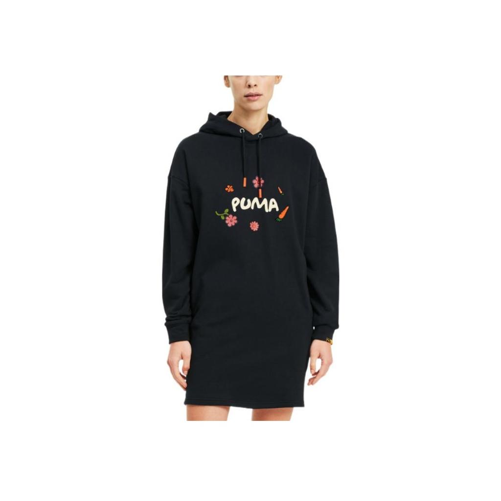 Puma x Randomevent Hooded Dress with Cartoon Print Women Dress Black 59667001