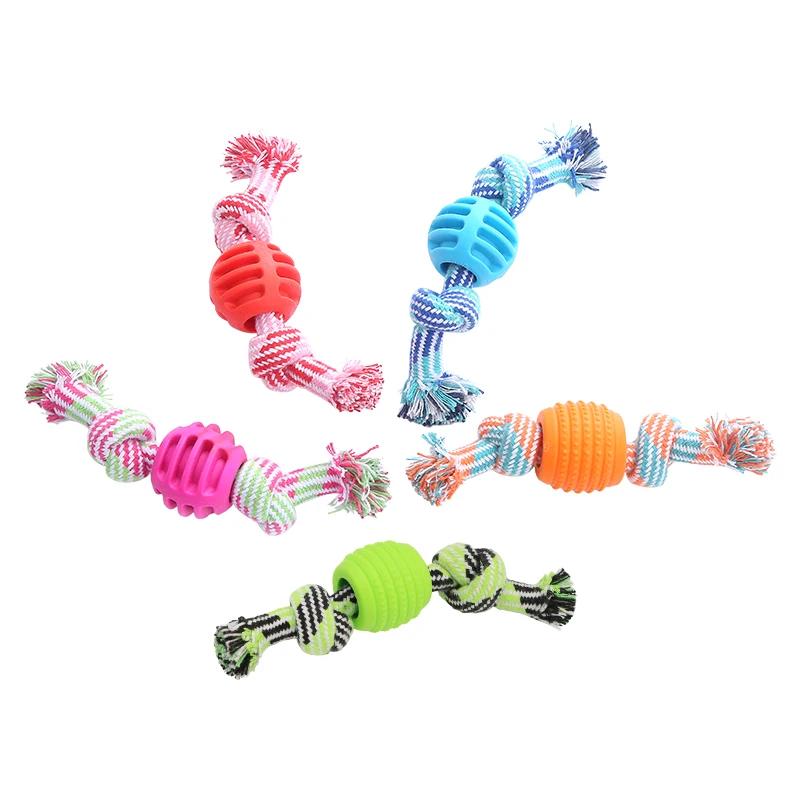 Pet Supplies Pet Dog Toy Cotton Rope Double Knot Ball Bite Resistant Tooth Cleaning Toy Ball