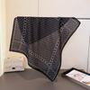 Simple aesthetic polka dot herringbone pattern cotton and linen small square scarf silk scarf imitation velvet headscarf shawl sunscreen scarf scarf
