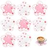 Set of 8 Sakura Coasters, Cute, Pink, with a Japanese Pattern. Stable, Quick-Drying, Non-Slip, and Round. Perfect for Milk, Juice, and Coffee Cups. Pr