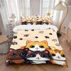 3pcs PawPrints Kittens Print Bedding Quilt Cover, Soft and Comfortable Quilt Cover Suitable for Bedroom and Guest Room170