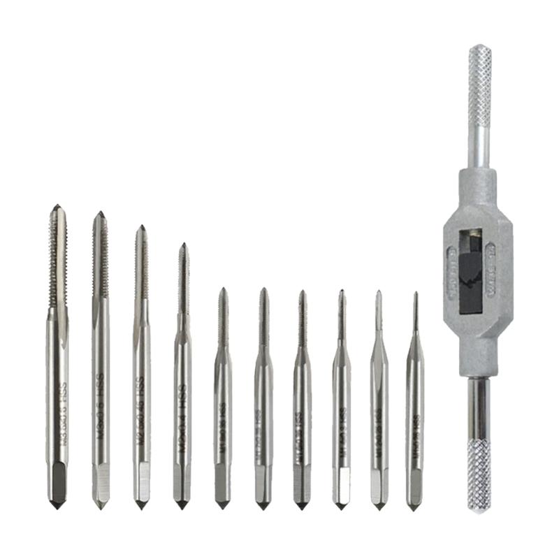

11Pieces Mini Tap and Wrench Set High Hardness Steel for Precisions Internal Threading in Electronics and Machining 1