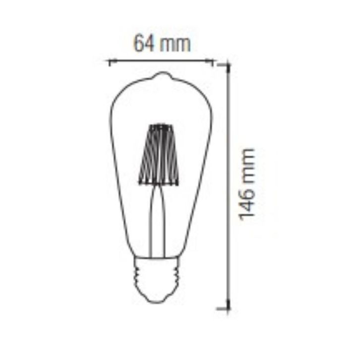 Ampoule LED à filament Vintage poire 6W (Eq. 48W) E27 2200K