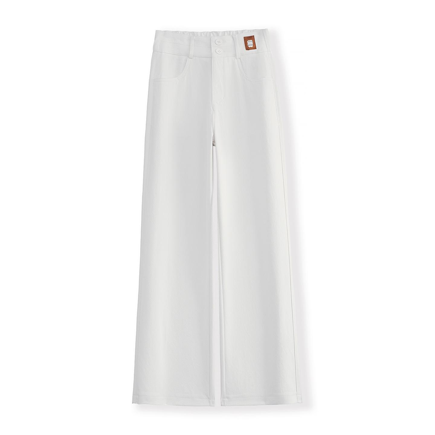 

Women s Khaki Slimming High-Waist Straight-Leg Trousers - Spring/Autumn 2026 Collection M (95-105 lbs)