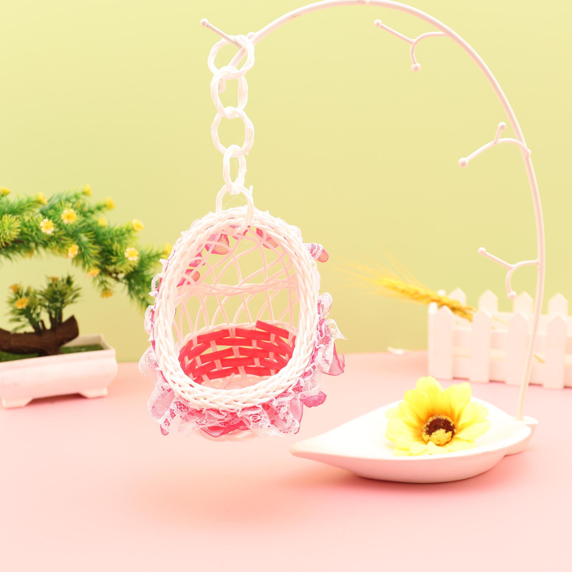 

Корзина из ротанга ручной работы с плюшевой игрушкой в виде лающей собаки lace hanging basket розы красного