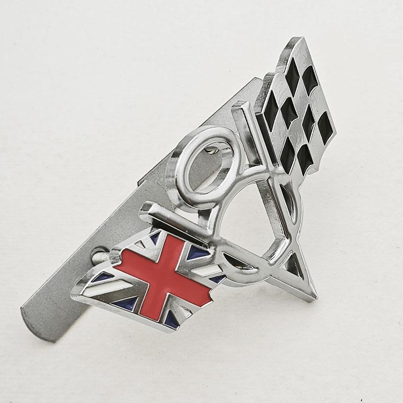 3D Metal V8 Engine Badge Cross Flag Car Emblem Front Grille Decal Trunk Sticker Universal Auto Styling Accessories