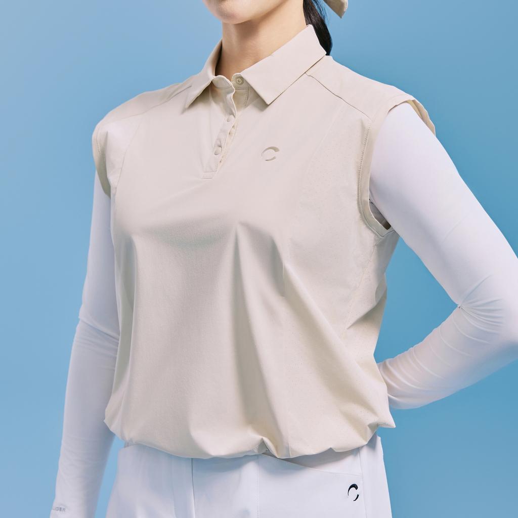CHALLENGER Women'S Woven Cooling Inner Layering Sun Guard T-Shirt Light Beige