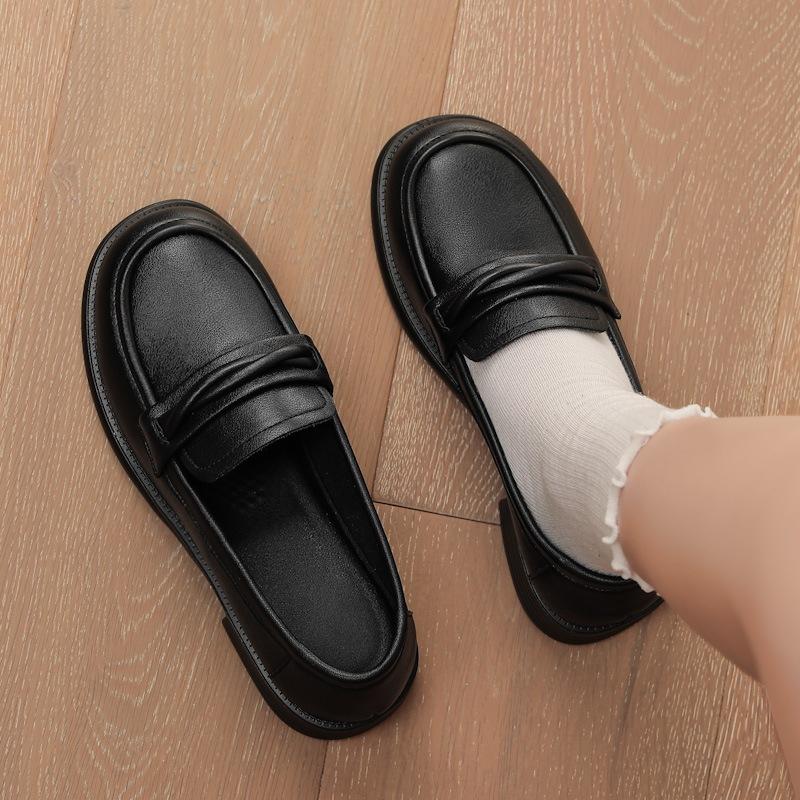 Spring Autumn Women's Loafers Black Slip-On Shoes for Office & Daily Wear Brand Flat Ladies Casual Shoes