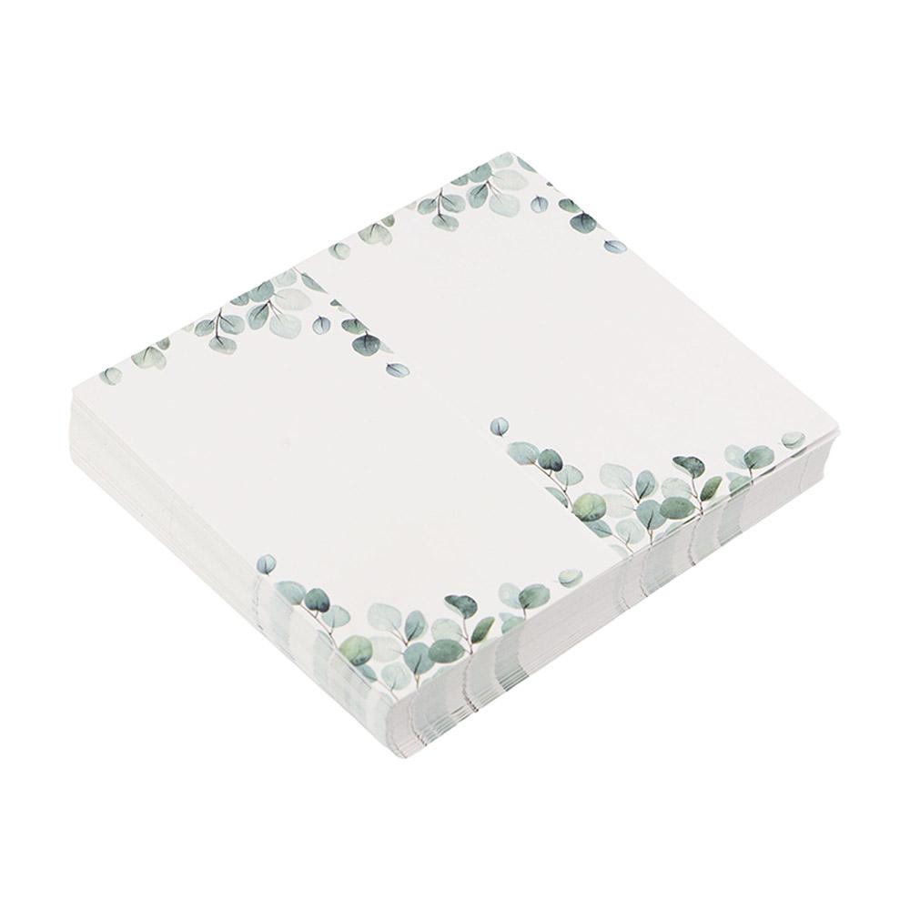 50pcs Blank Green Leaf Table Place Cards Folded Tented Name Card  Anniversary Celebration