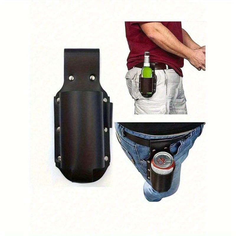 1pc Classic PU Leather Bottle Holster Bottle Holders Belt Waist Bag Beer Bottle Case for Travel Outdoor Backyard Portable Outdoor Waist Bag