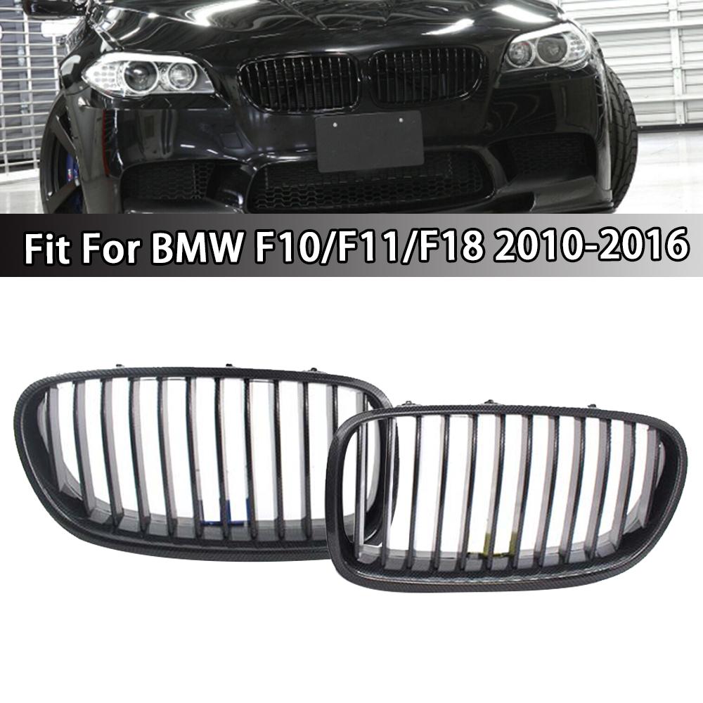 Fit For BMW 5-Series F10 F11 F18 2010-2016 Car Black Kidney Grill Dual Slats Racing Grill Replacement Part Front Bumper Grilles
