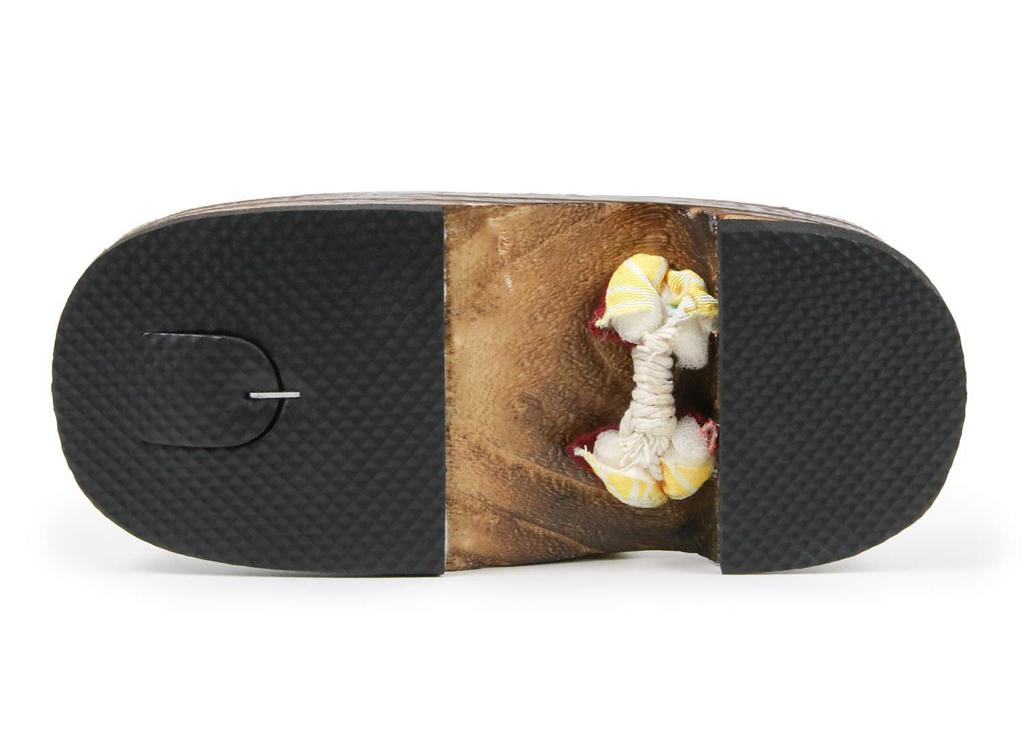 KYOETSU Geta Burnt Paulownia Wood with Japanese Patterned for Girls Kids' Sandals, Straps, (19.5cm, G13)