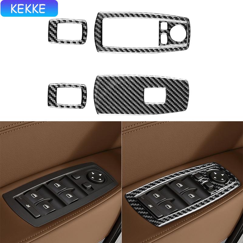 Door Window Lift Control Trim Frame Cover Parts Soft Carbon Fiber Sticker Car Interior Accessories For BMW E83 X3 2004-2010