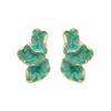 1 Pair Lady Earrings Petal Shape Oil Dripping Smooth Maple Decor Smooth Anti-slip Lightweight Prom Dating Cocktail Party Stud Earrings