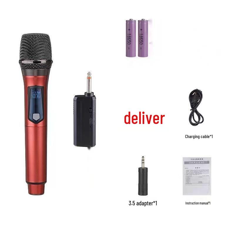 Rechargeable Dual Wireless Handheld Microphone for Outdoor Events and Live Broadcasts