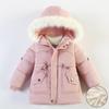 Kids Snowsuits Winter Coat Cartoon Bear Long Sleeve Outwear Zip Hooded Warm Cotton Kids Winter Windproof Clothes Snowsuit