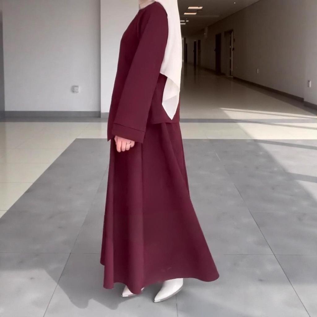 2025 cross-border European and American autumn new cardigan temperament crew neck cardigan lace-up Japanese long-sleeved A-shaped skirt women