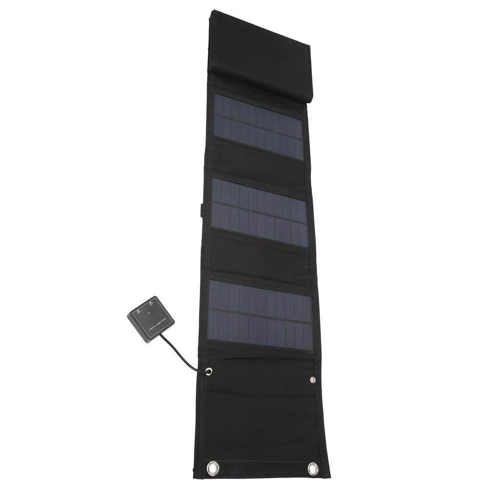25W 5V Foldable Solar Charger Kit 8 Fold Solar Panels with 1 To 3 USB Charging Cable and Climbing