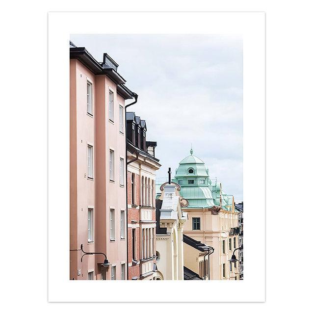 

Плакат на скандинавскую тему, настенная живопись на холсте, цветы розы, здание, линии лица, постеры и принты, настенные панно для декора гостиной 21cm×30cm NoFrame