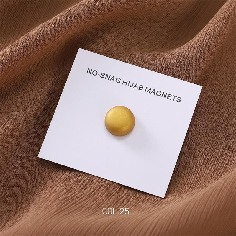 New 54color Matte Silk Scarf Hijab Magnet Brooch Strong Magnetic Buttons Round Shawl Dual-use Collar Clip Cufflinks