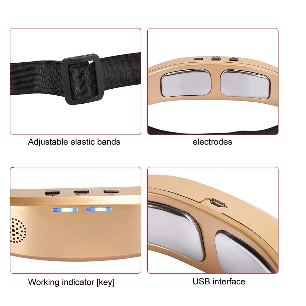 Multi Functional Head Massager Voice Prompt Low Frequency Pulse Insomnia Improvement Machine(Voice Heating Red )