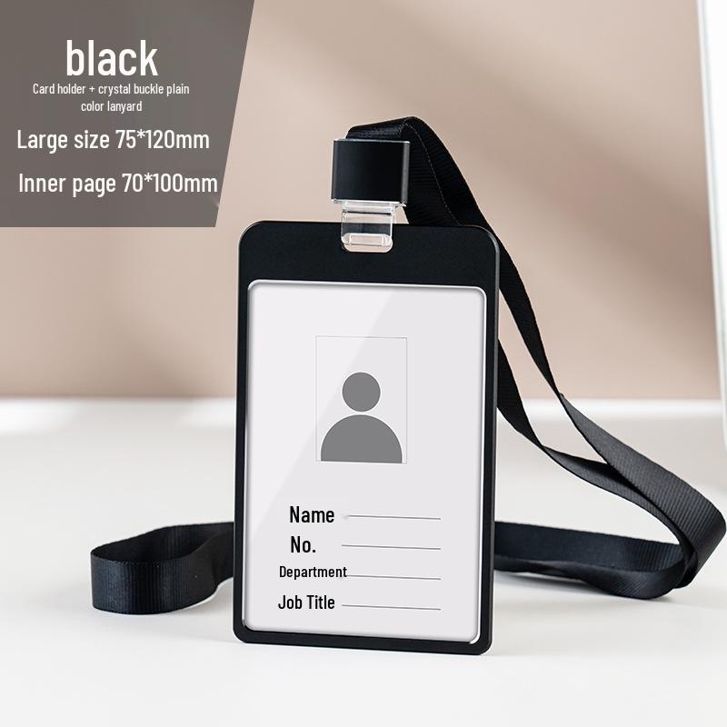 Aluminum Alloy ID Card Holder with Crystal Buckle Lanyard for Employees and Students