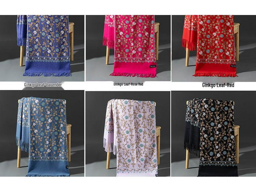 Women's Ethnic Embroidered Scarf: 2025 Autumn/Winter Imitation Cashmere Shawl with Tassels