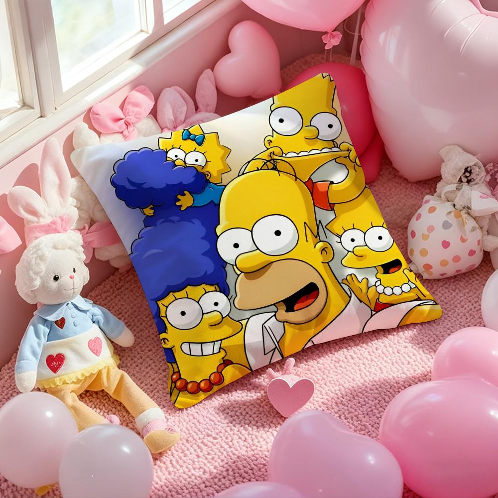 Simpsons La peliculaLos Cushion Cover Pattern Printed Pillowcase for Living Room Sofa Cushion Cover & Bedroom Decor