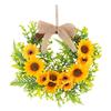 Christmas Sunflower & Bee Door Wreath - Semicircle Ornament for Festive Courtyard Decoration