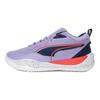 Puma Playmaker Round Toe Lace-Up Slip-Resistant Durable Low-Top Basketball Shoes Men Sneaker Purple White Red 377576-04