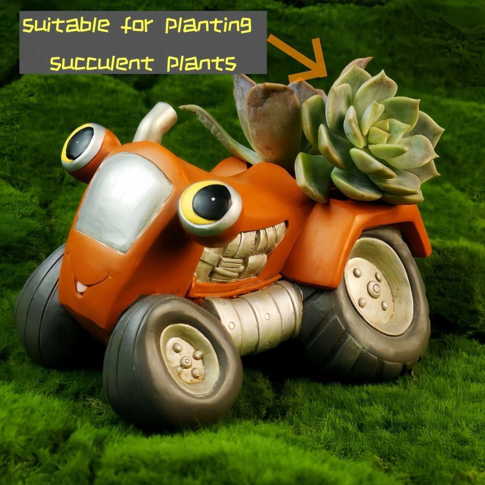 Car Shaped Succulent Flower Pot All Weather Resistant Cartoon Car Figurine  Christmas
