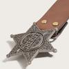 Fashionable Jeans Belt with Buckles All-Matched Design Western Cowgirl Waist Belt Star Rivets Punk Wide Belt Decorations