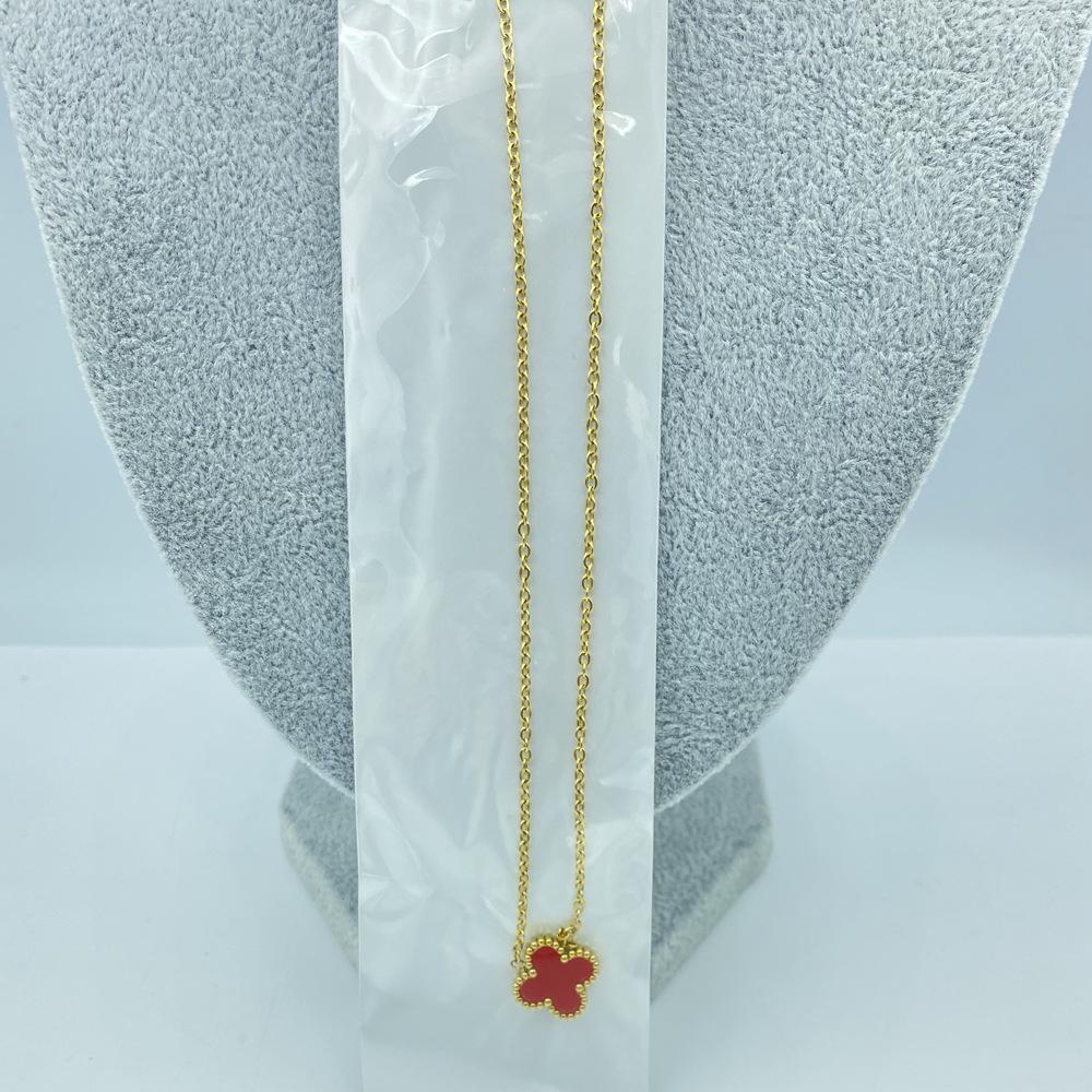15MM Titanium Steel Four-leaf Clover Single Necklace Does Not Lose Color Ladies High-grade Necklace