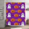 Halloween-themed ghost pumpkin shower curtain waterproof bathroom accessories decoration in purple color Purple 36x72 inches